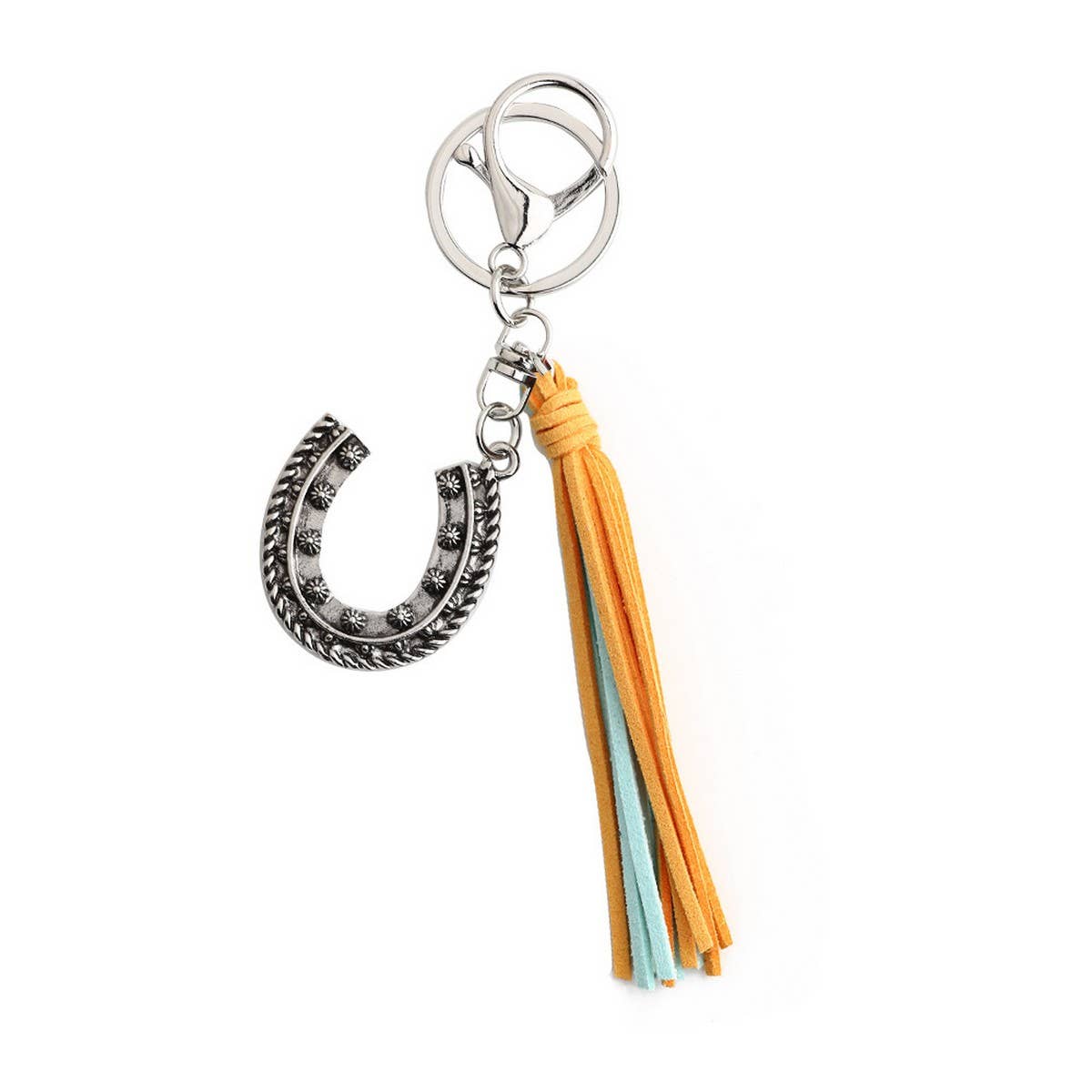 BOHO WESTERN HORSESHOE KEYCHAIN WITH VINTAGE CHARM_CWAB5084