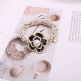 ELEGANT CAMELLIA HAIR TIE LUXURY PONYTAIL BAND_CWAHA6884