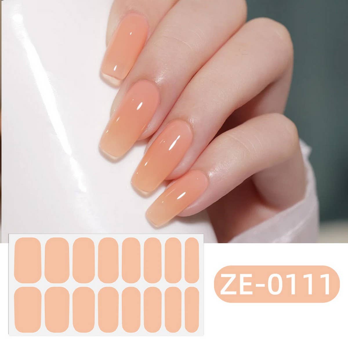 Solid Nail Film Stickers 16Pcs Set_Cwmm11205