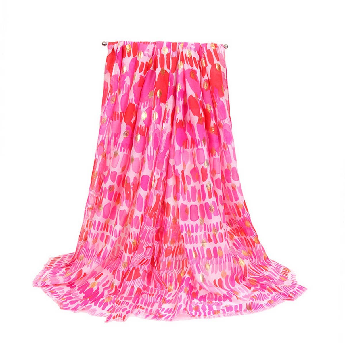 FLORAL PRINTED SATIN SCARF ELEGANT BEACH SHAWL_CWASC0683