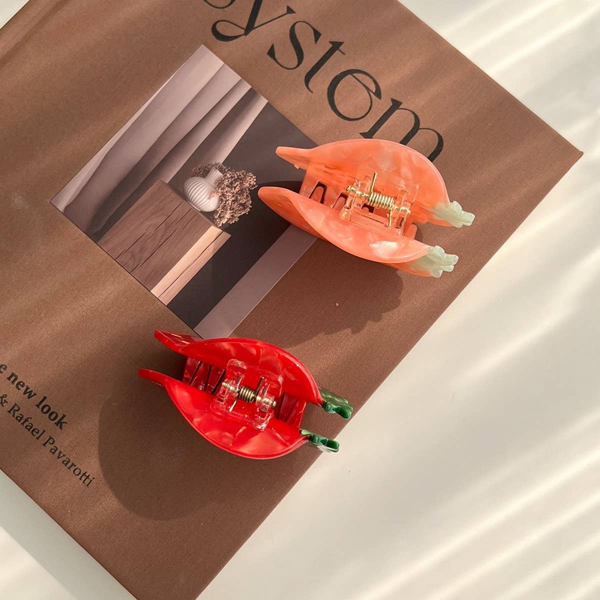 PINK STRAWBERRY ACETATE CLAW CLIP SWEET CUTE_CWAHA5838