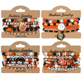 Halloween Pumpkin Ghost Beaded Bracelet_Cwaje05718