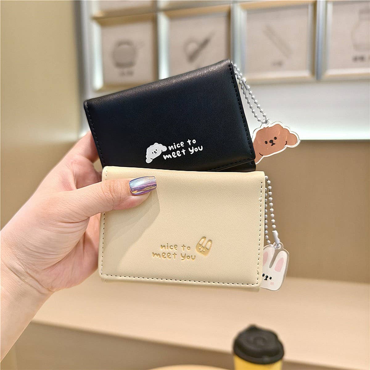 Cute Cartoon Pendant Mini Trifold Wallet_Cwab06195