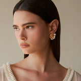 18K GOLD STAINLESS STEEL CONCH PEARL EARRINGS_CWASC1674