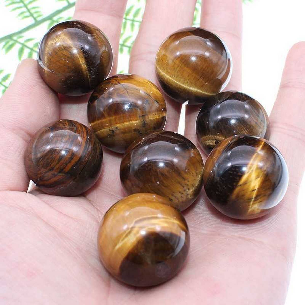 NATURAL TIGER EYE CRYSTAL BALL SET_CWMM8129