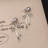 NEW SIMPLE FASHION BOW PEARL EARRINGS FOR WOMEN_CWAJE2990