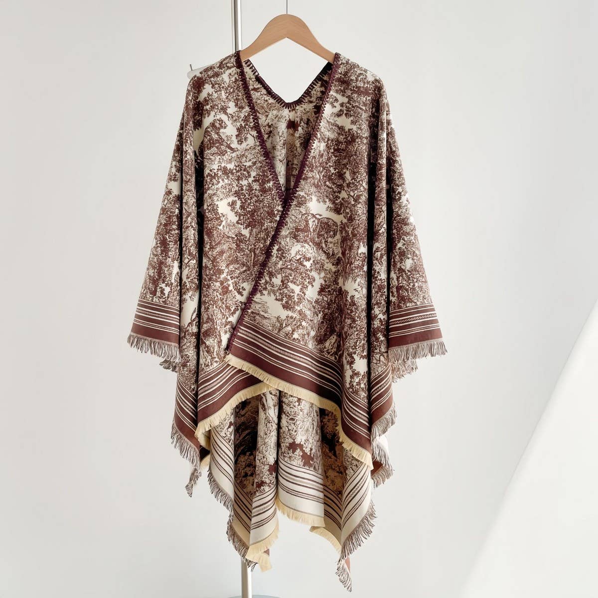 All-Season Warm Shawl Women Thick Poncho Cape_Cwocasl00081