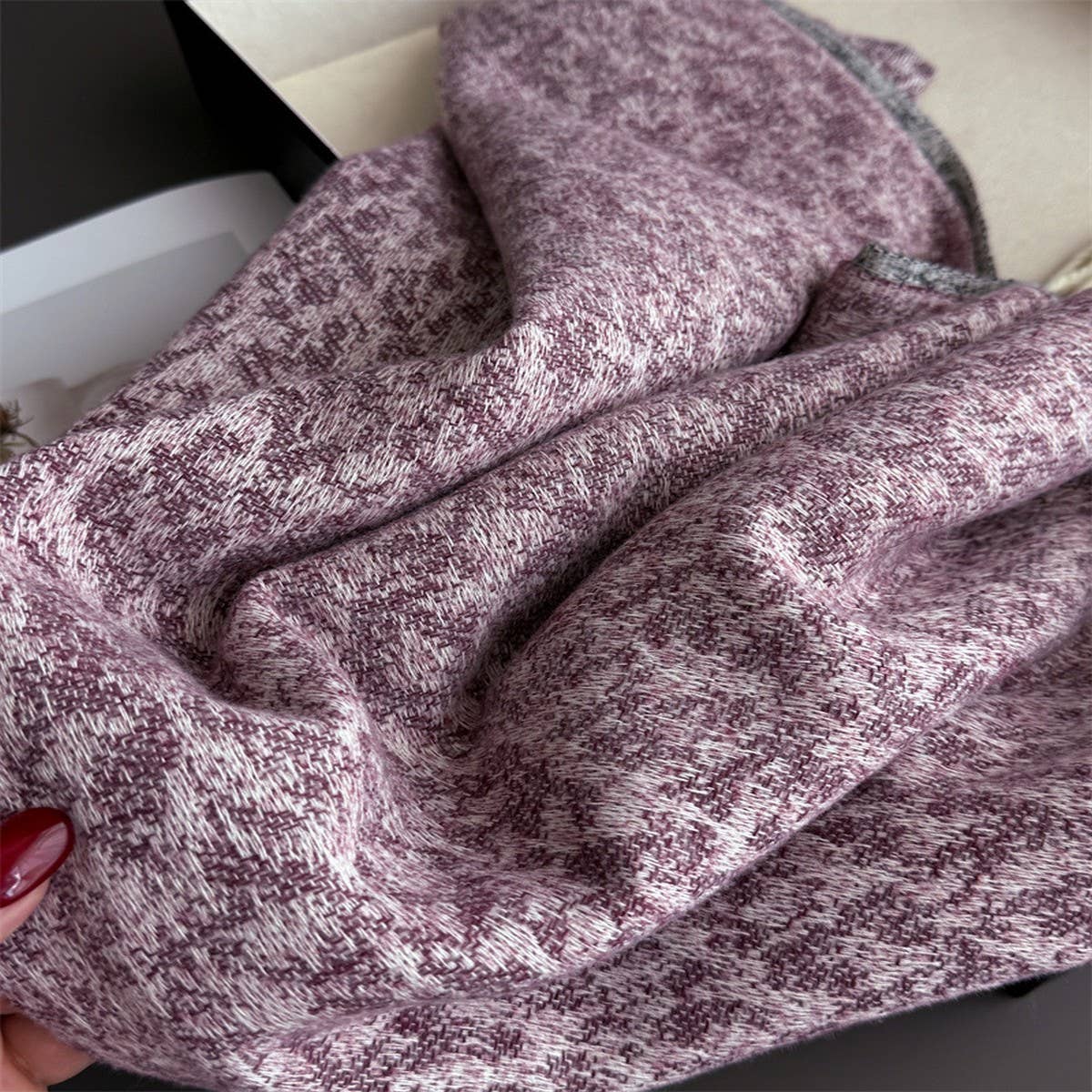 Colorblock Cashmere Feel Soft Warm Tassel Scarf_Cwasc03242