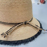 SUMMER HIGH END ROUND TOP FUR EDGED STRAW HAT_CWAH3577