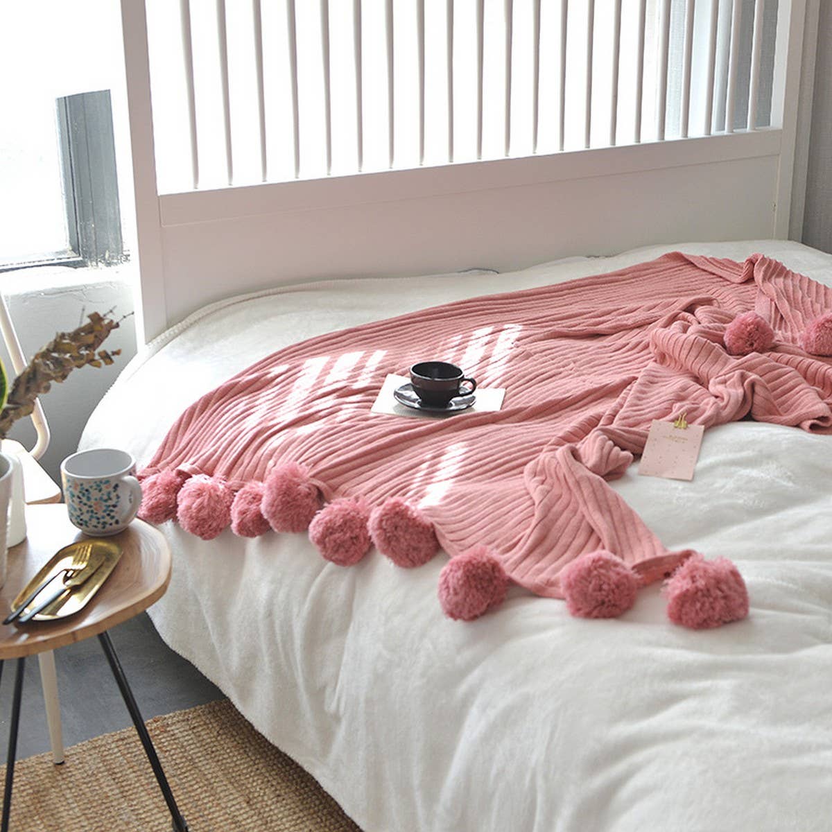 NEW KNITTED BALL AIR CONDITIONING THROW BLANKET_CWMM2364