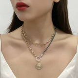 Womens Stacking Necklace Snake Cross Pendant