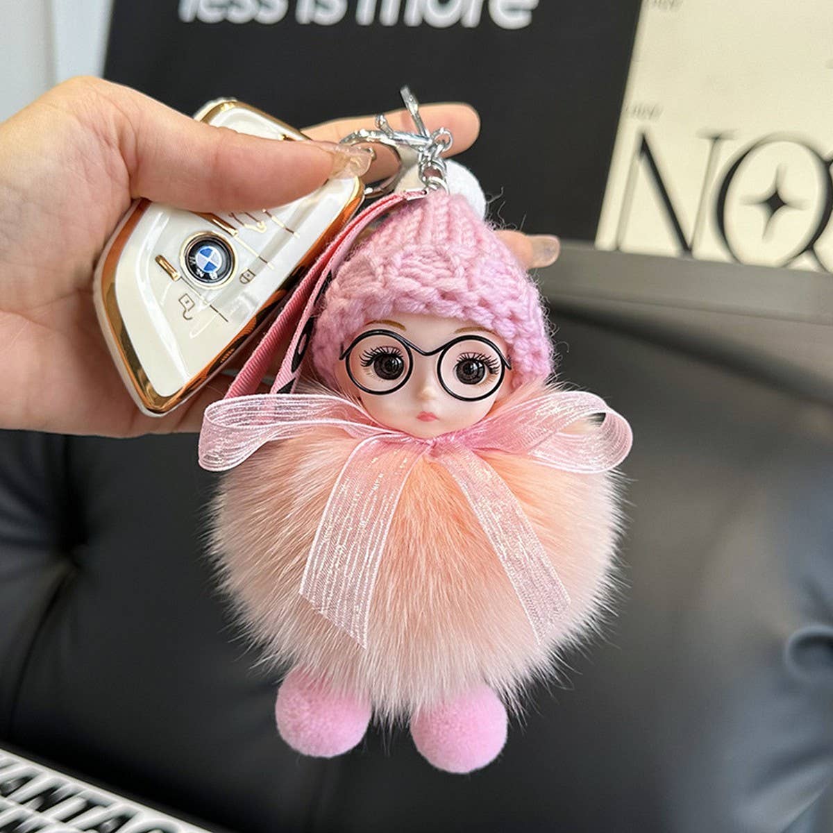 CUTE PLUSH DOLL CAR KEYCHAIN BAG PENDANT GIFT_CWMM2499