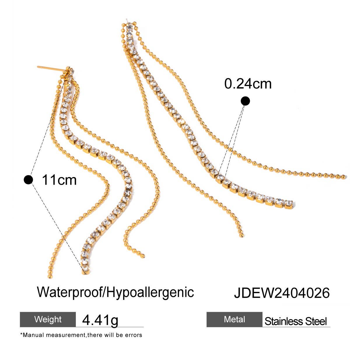 ELEGANT TEARDROP SHAPED TASSEL EARRINGS_CWAJE1885