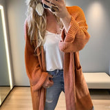 Solid-Color Casual Loose Knitted Cardigan
