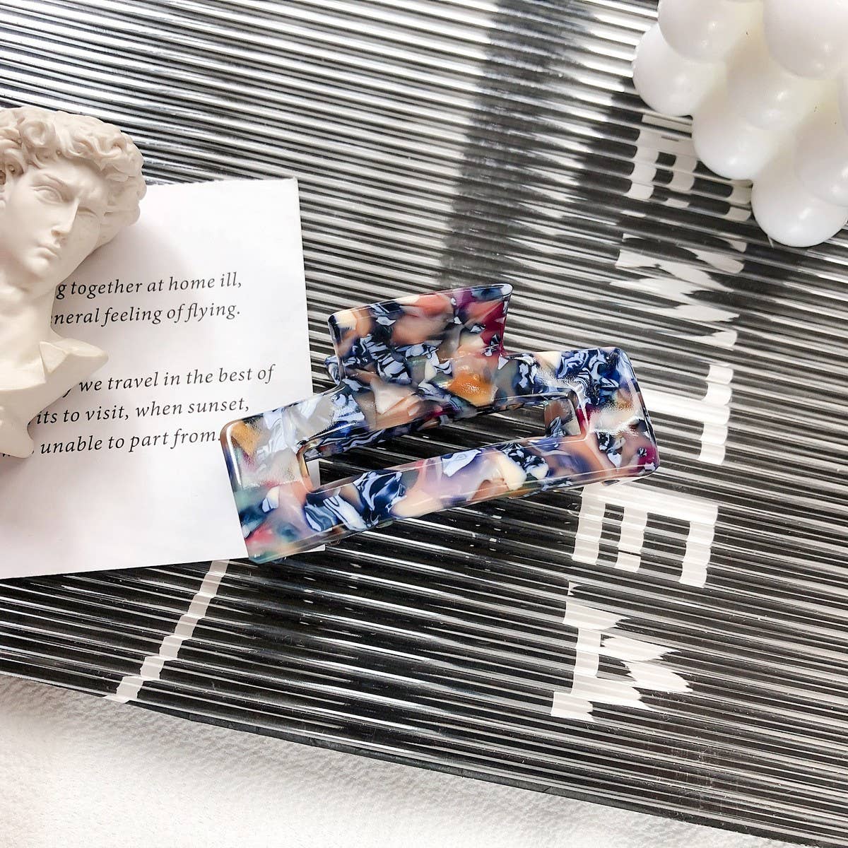 ELEGANT SQUARE HAIR CLAW MEDIUM ACETATE CLIP_CWAHA1483