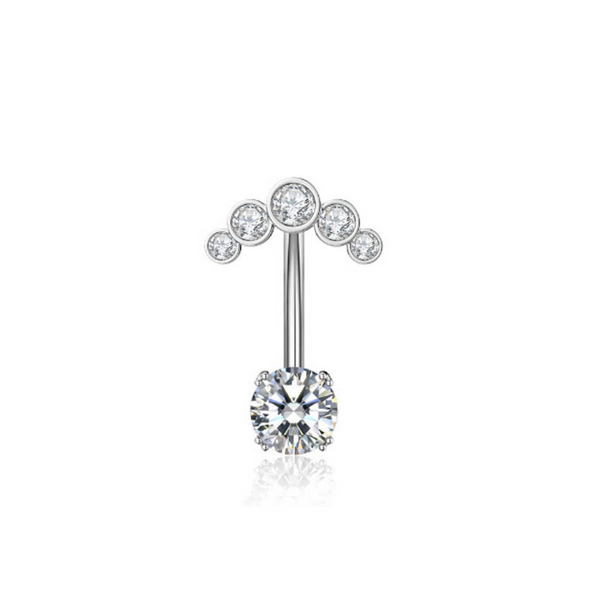 HOT SALE STAINLESS STEEL REVERSE NAVEL RING_CWMM9389