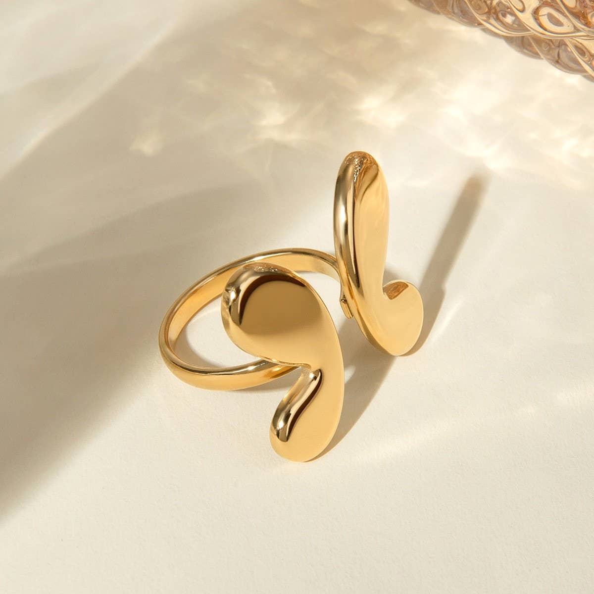 EUROPEAN AND AMERICAN SMOOTH BUTTERFLY OPEN RING_CWAJE1878