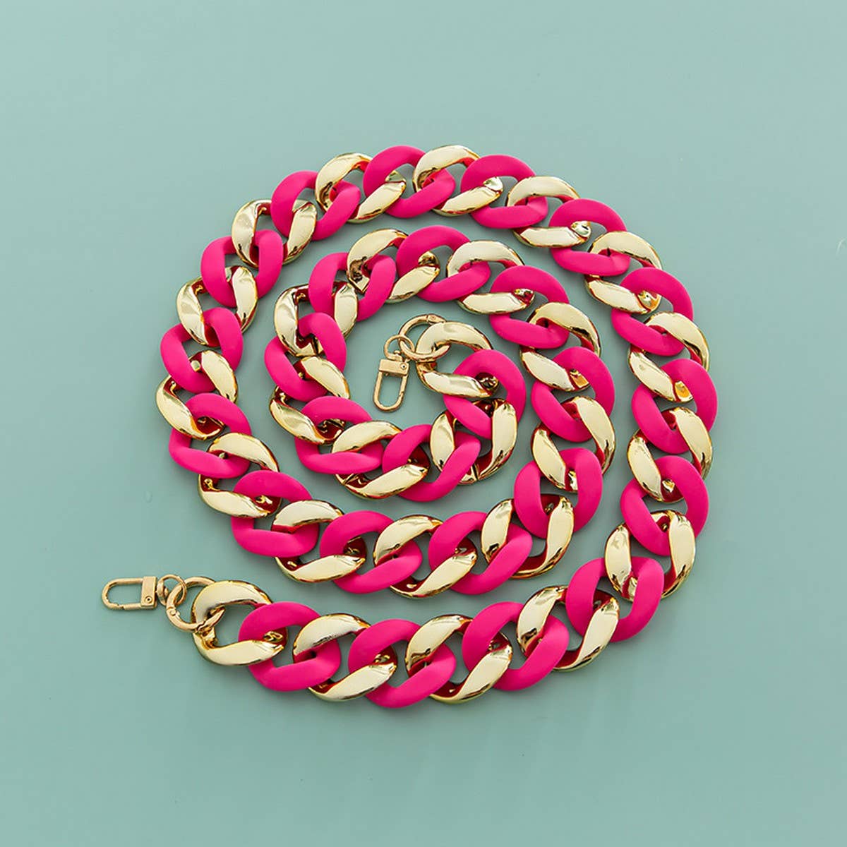 LARGE RESIN ACRYLIC BAG CHAIN WIDE STRAP_CWMM5065