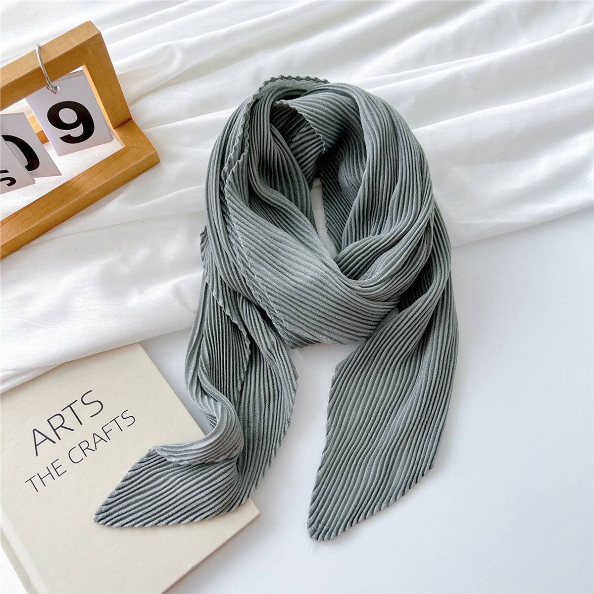Cwasc2389_Wrinkled Solid Color Cotton And Linen Scarf