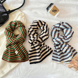 COLORFUL STRIPE KNIT SCARF SOFT TRENDY WINTER_CWASC1256