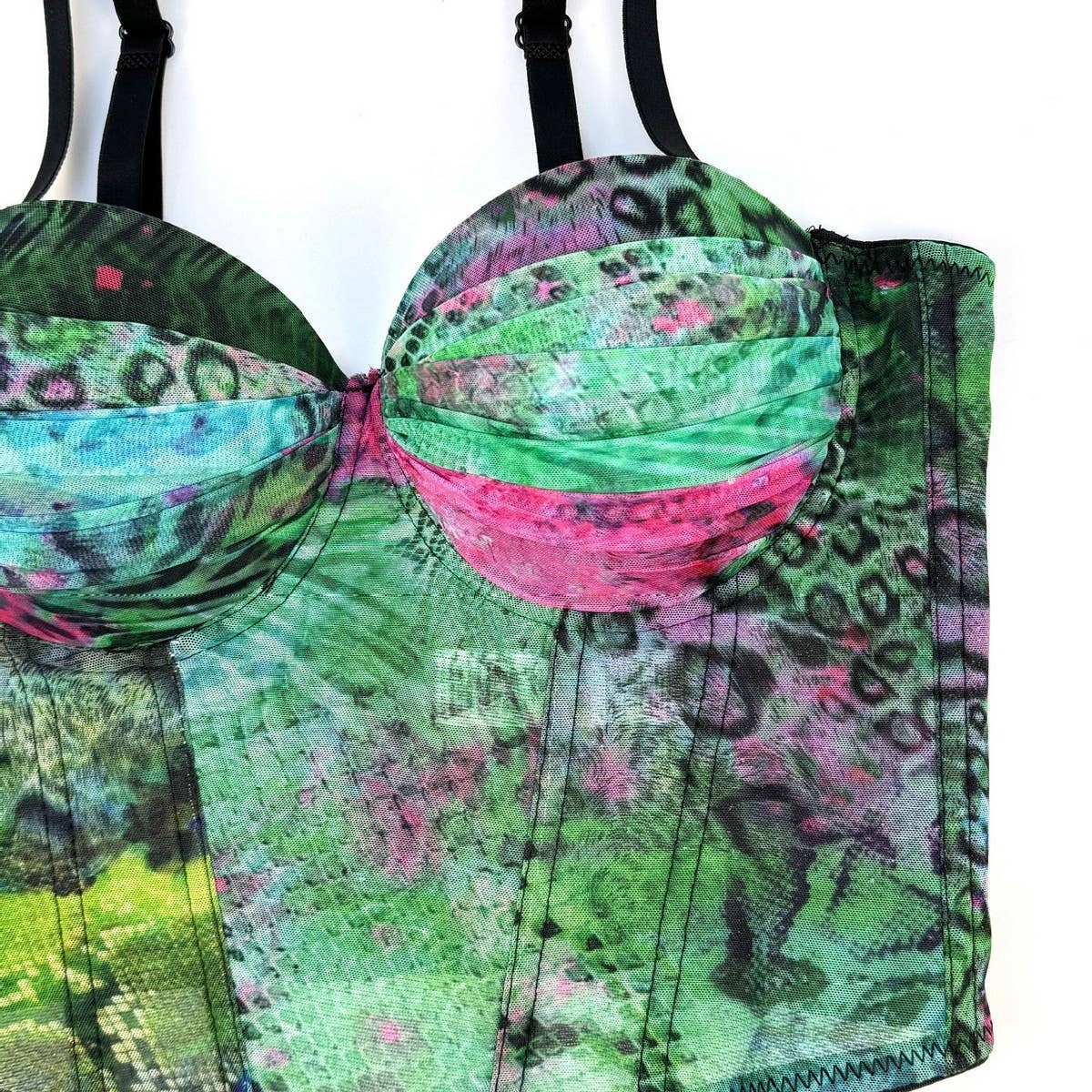 PRINTED SUSPENDERS SEXY HOT GIRL HERRINGBONE BRA_CWMM4129