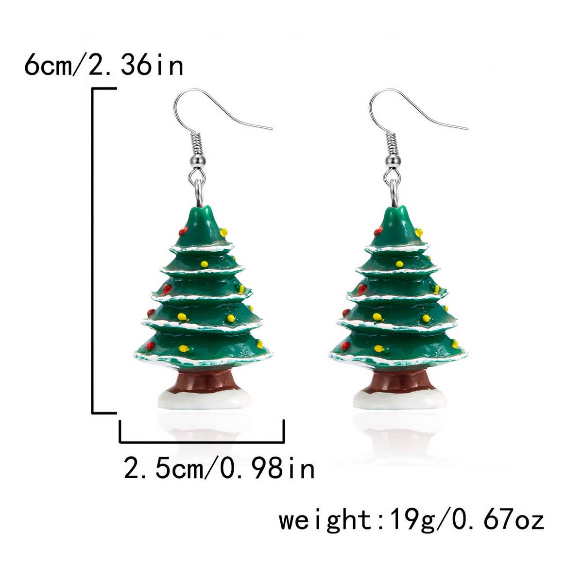 CHRISTMAS TREE SNOWFLAKE EARRINGS_CWAJE2397