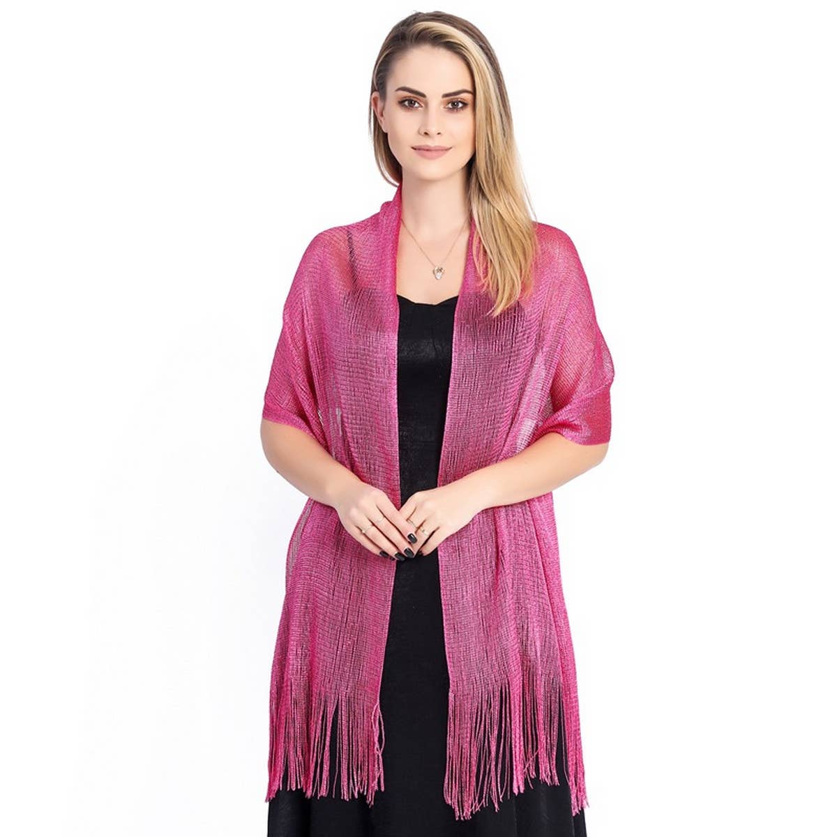 FASHIONABLE GOLD AND SILVER SILK SHAWL_CWASC1091