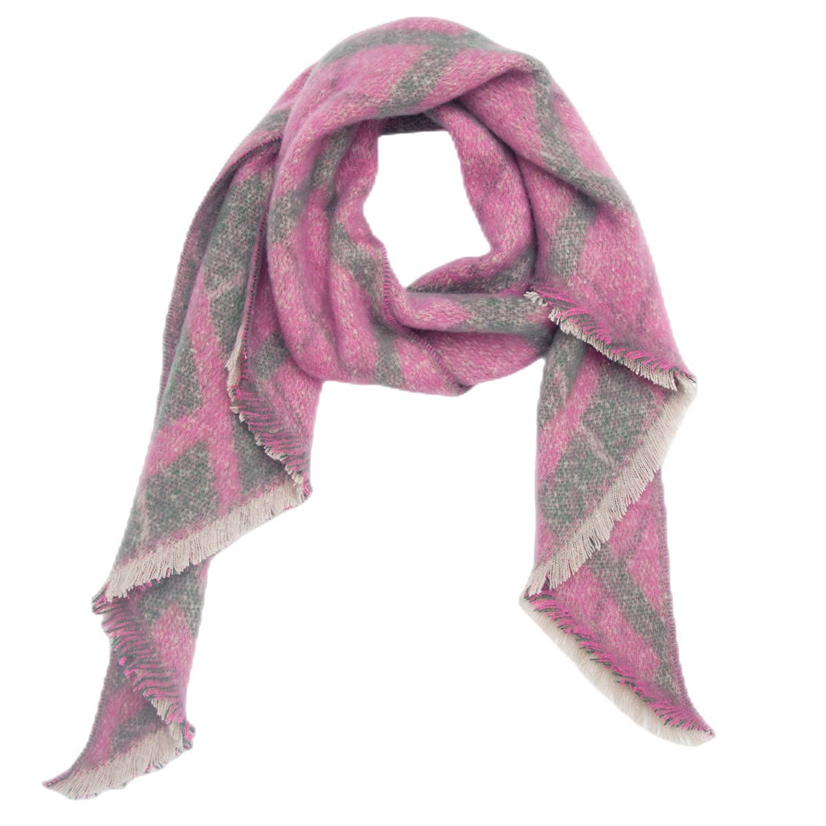 CIRCLE YARN DIAMOND SCARF REVERSIBLE WINTER WRAP_CWASC0122