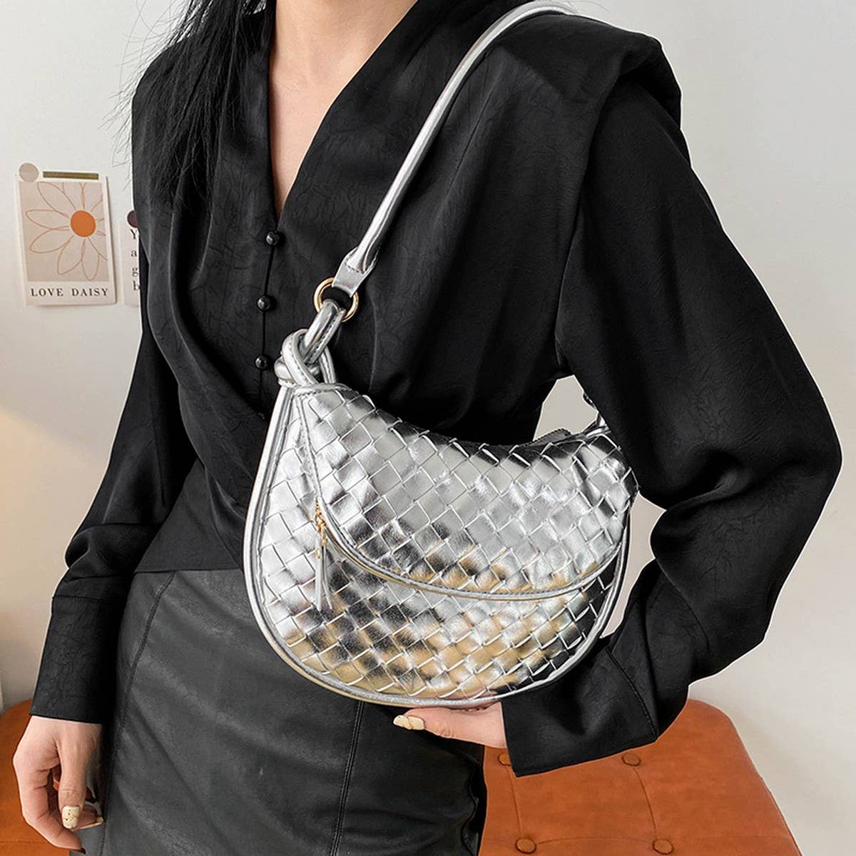 HANDMADE STRAW BAG FASHION ONE SHOULDER ARMPIT BAG_CWAB1912