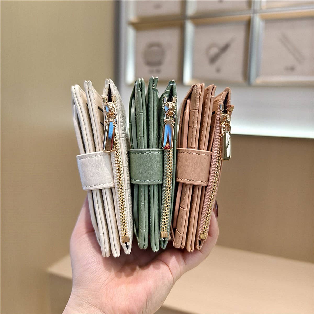 Stone Pattern Bifold Foldable Leather Wallet_Cwab06206