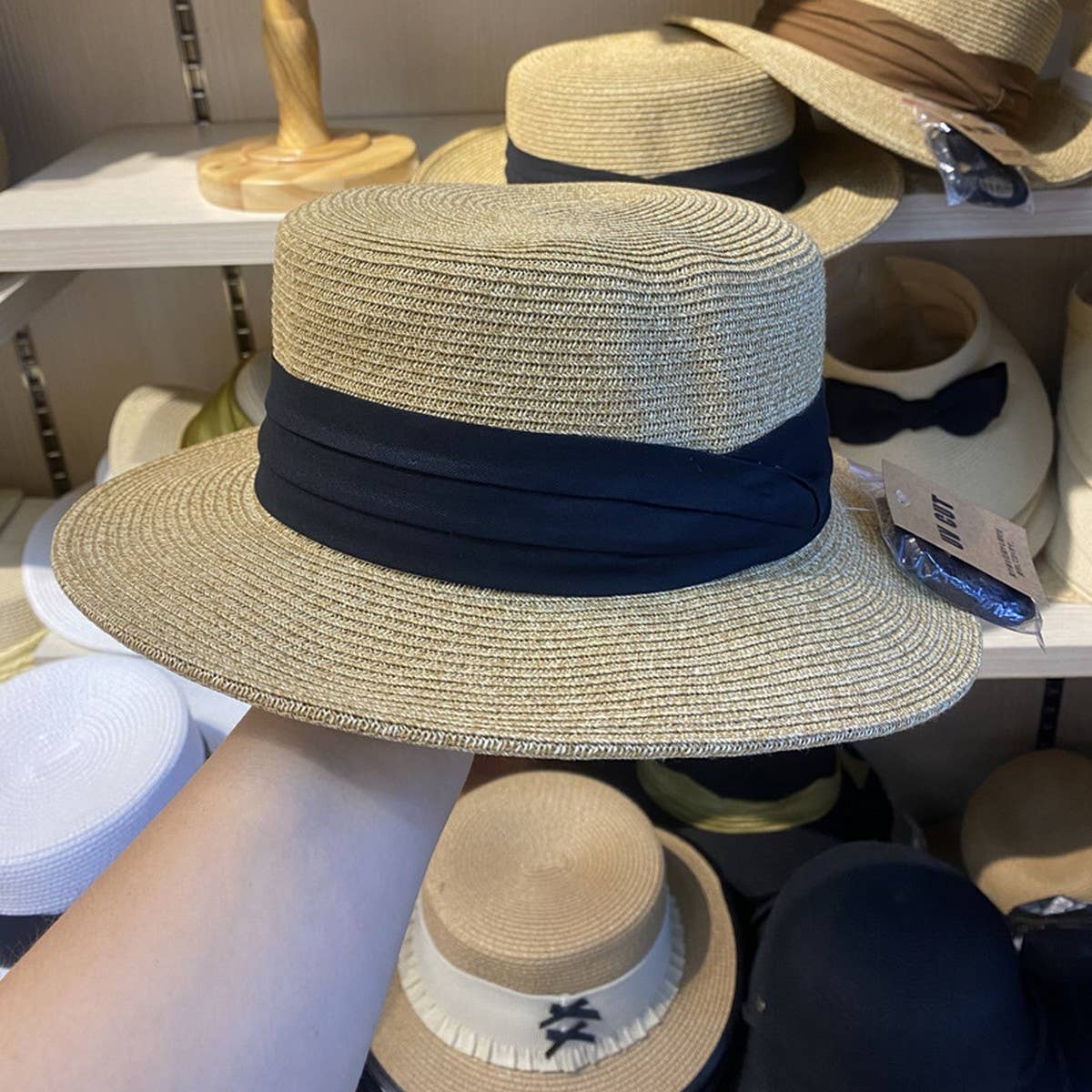 SUMMER VACATION ALL MATCH FLAT TOP STRAW HAT_CWAH3450