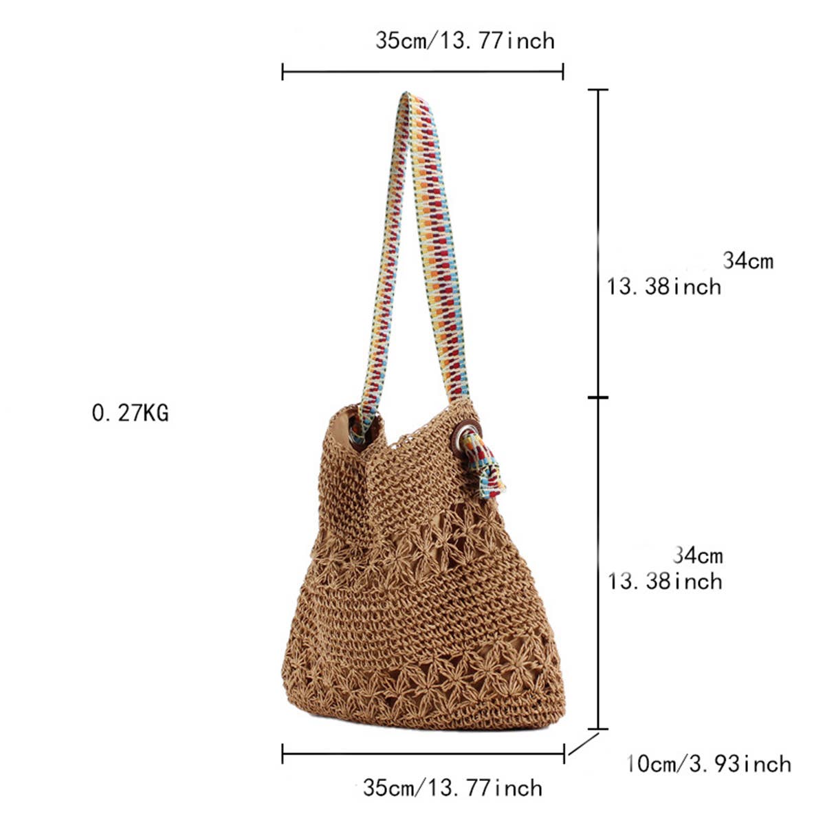 RETRO COLOR SHOULDER STRAP WOVEN BAG_CWAB2019