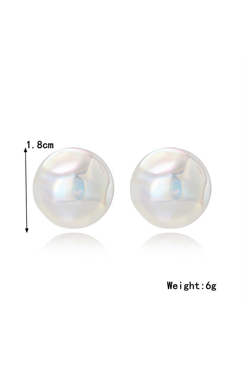 FAUX PEARL DESIGN STUD EARRINGS_CWAJE0449