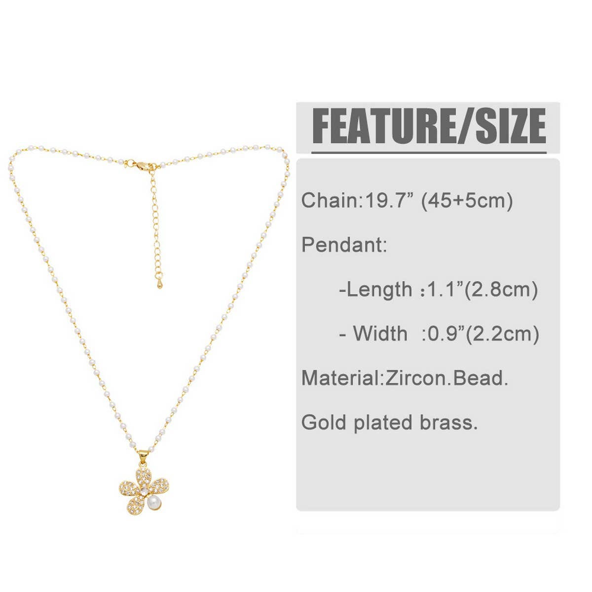 FASHIONABLE DIAMOND INLAID FLOWER PEARL NECKLACE_CWAJE0917