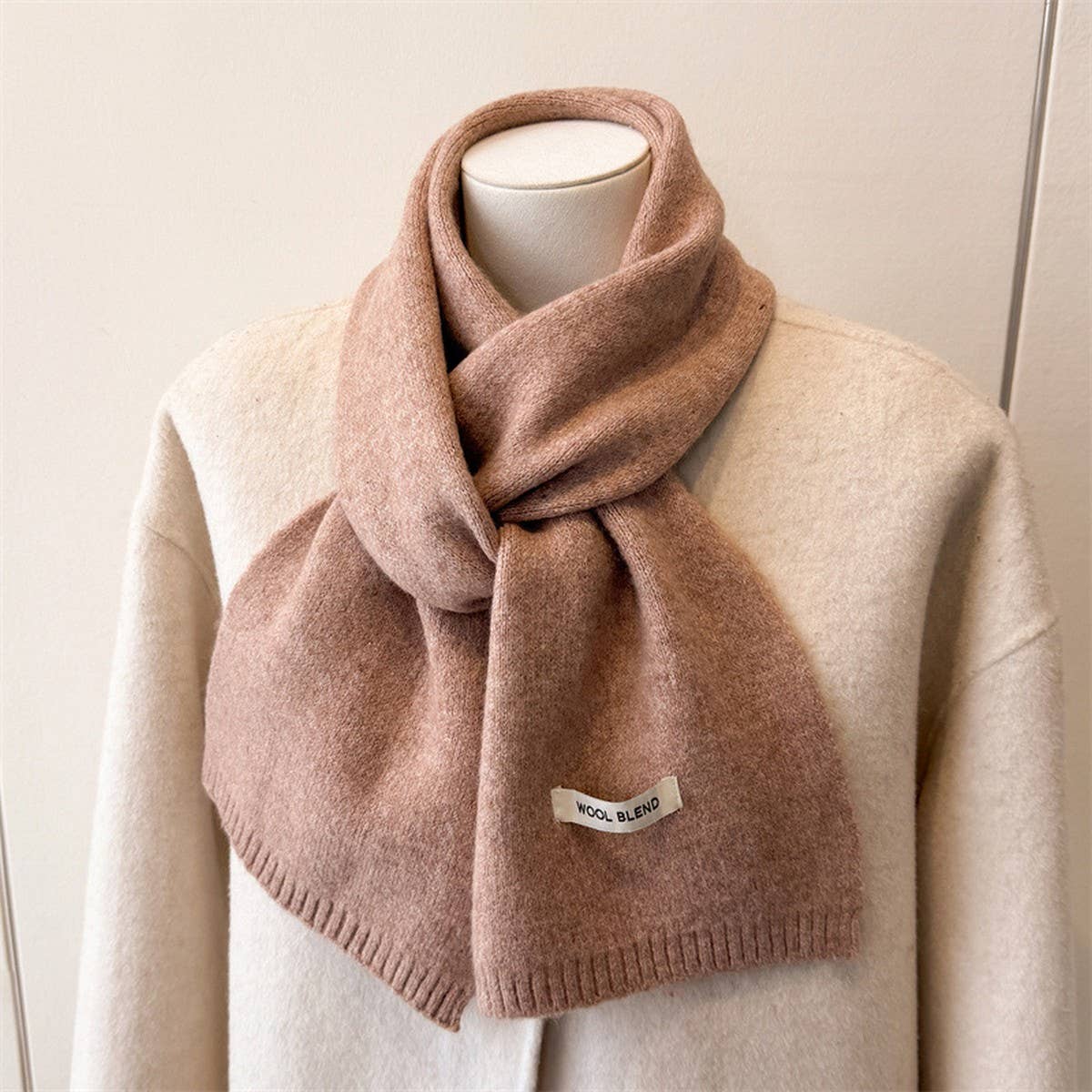 Solid Knit Scarf Soft Warm Winter Shawl_Cwasc03456