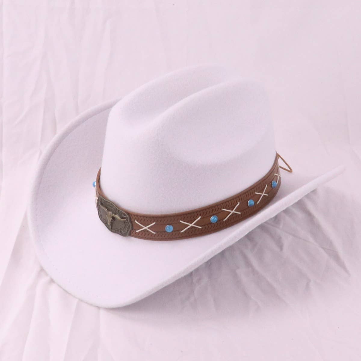BOHO WESTERN WIDE BRIM FELT HAT FOR TRAVEL SUN_CWAH3658