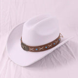 BOHO WESTERN WIDE BRIM FELT HAT FOR TRAVEL SUN_CWAH3658