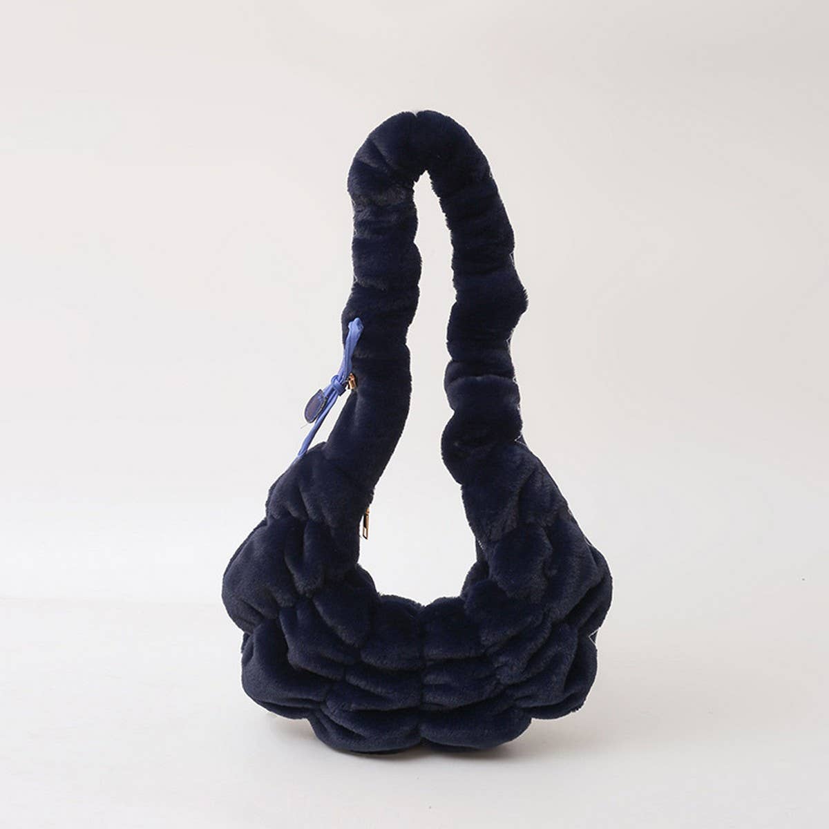 Winter Pleated Shoulder Bag Fashionable Plush Bag_Cwab3953