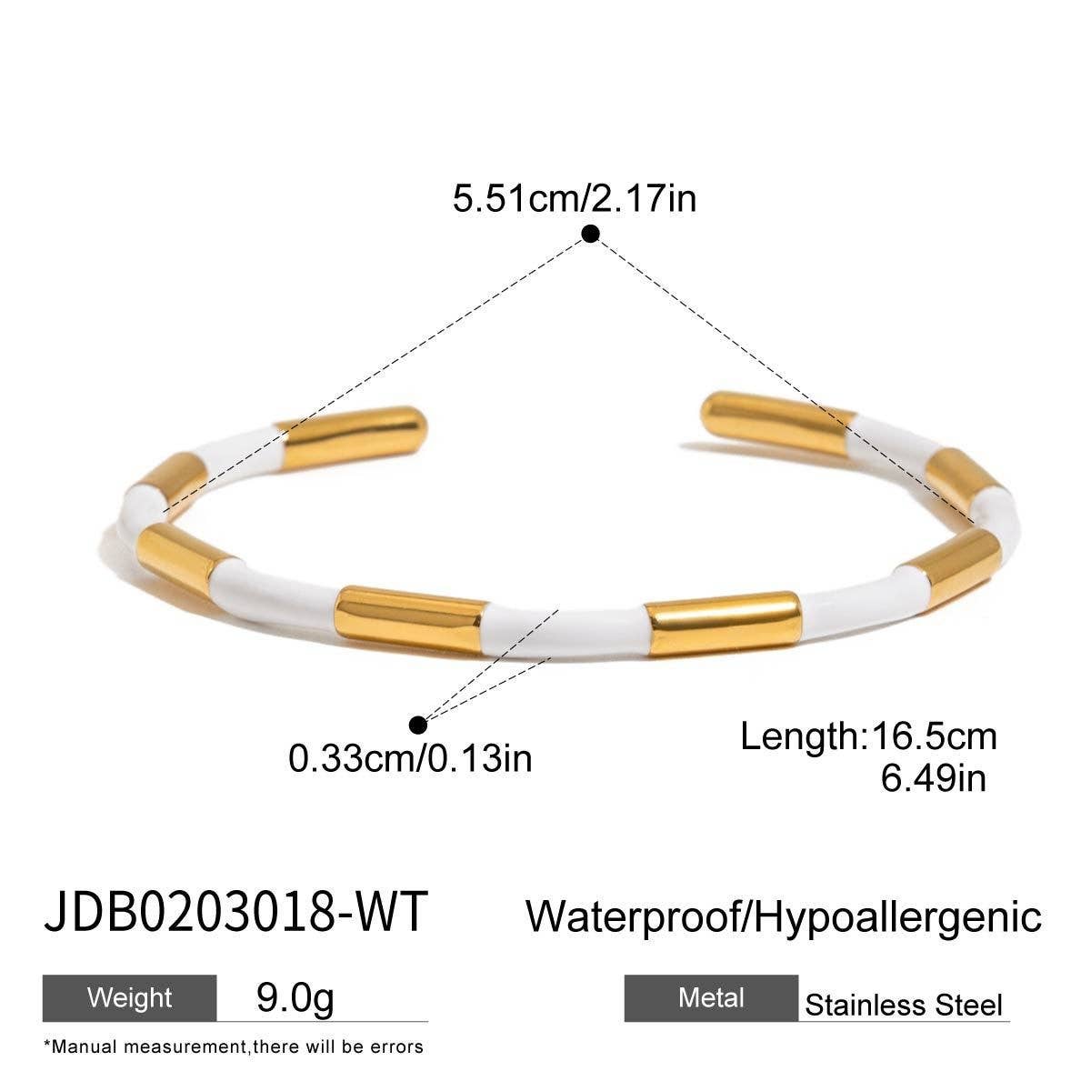 CLASSIC 18K GOLD BAMBOO PINK ENAMEL OPEN BANGLE_CWAJE4742