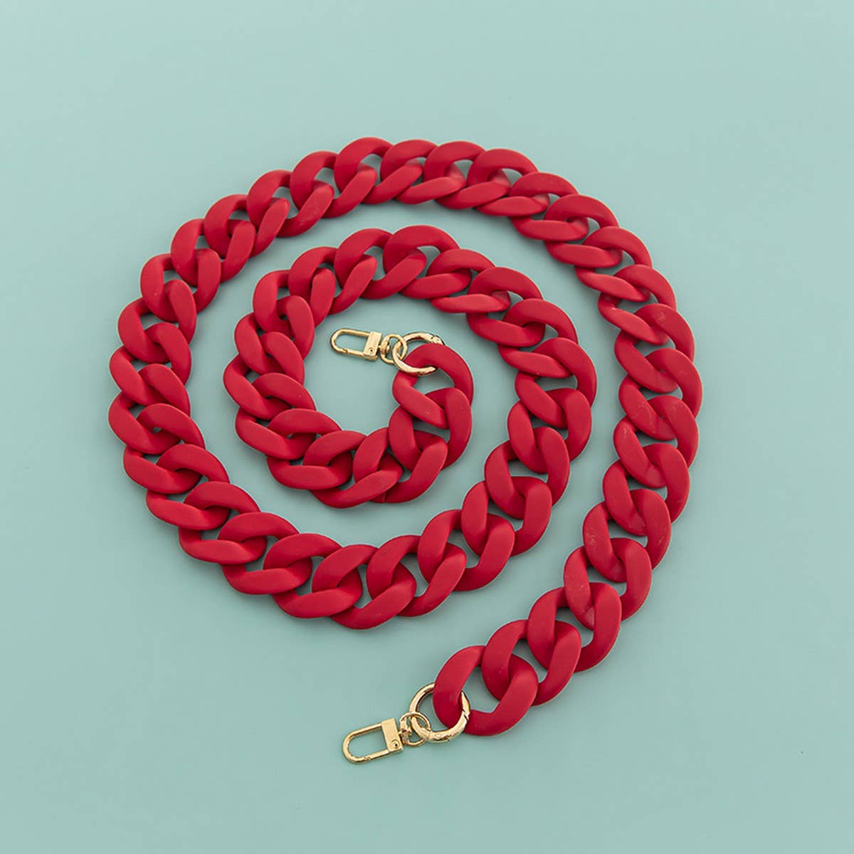 LARGE RESIN ACRYLIC BAG CHAIN WIDE STRAP_CWMM5065