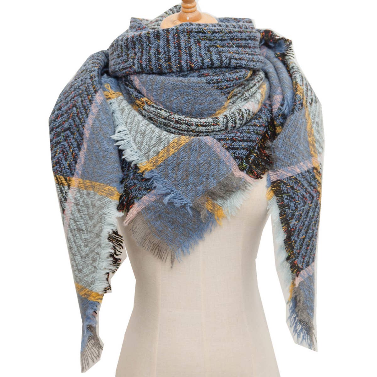 PLAID TRIANGLE SCARF FOR FALL WINTER WHOLESALE_CWASC0110