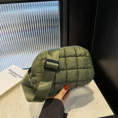 PLAID PUFFER WAIST BAG CROSSBODY CHEST PACK_CUAB00496