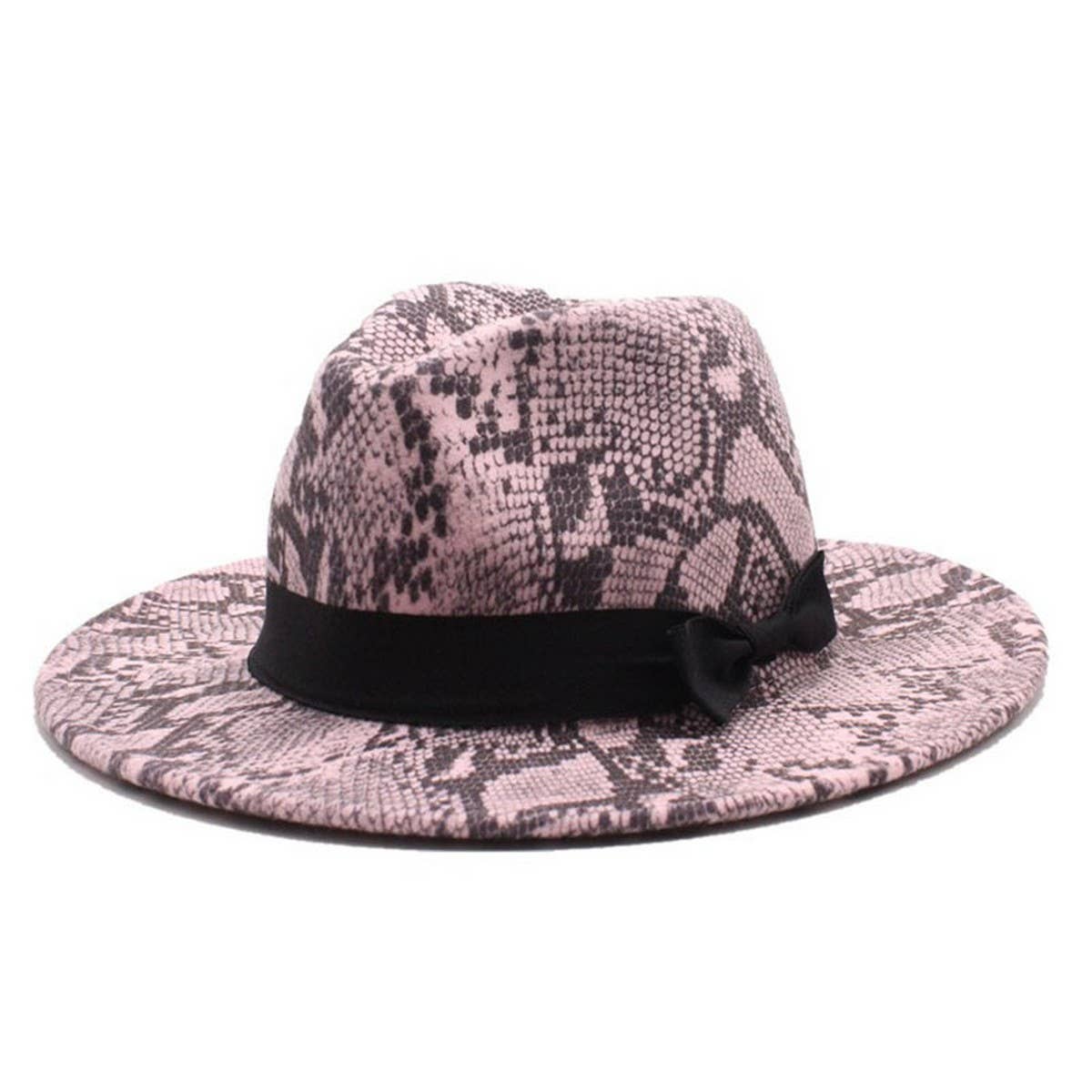 Tweed Hat Snake Pattern Hat Flat Brim Hat Jazz Hat_Cwah2590