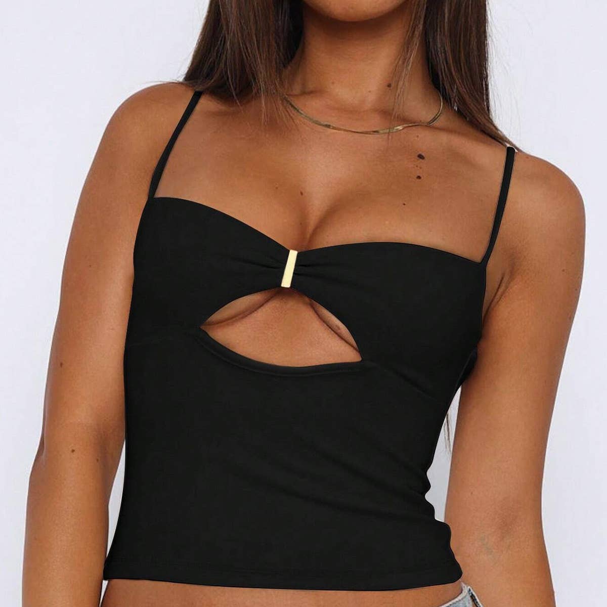 Womens Sexy Sleeveless Strap Crop Top