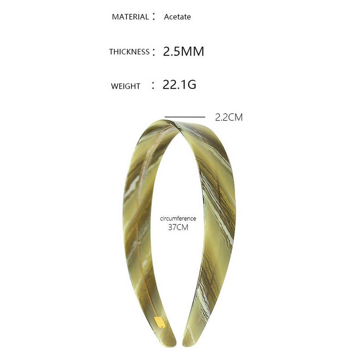 ACETATE HAIR ACCESSORIES WIDE HEADBAND_CWAHA4359