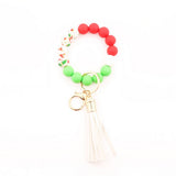 CHRISTMAS SILICONE BEAD BRACELET KEYCHAIN GIFT_CWMM7010