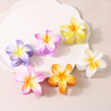 GRADIENT FLOWER HAIR CLAW PLUMERIA BEACH CLIP_CWMM4940