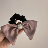 FRENCH PEARL BOW SCRUNCHIE HAIR TIE FOR WOMEN_CWAHA0630