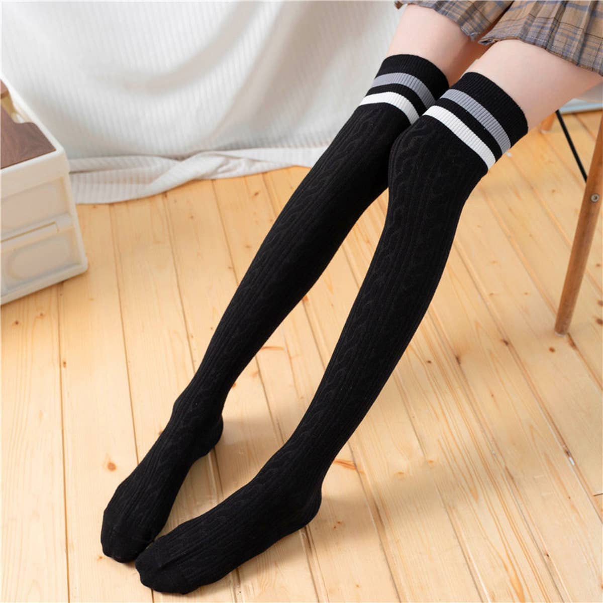 2024 NEW ALL MATCH STRIPED KNEE HIGH SOCKS_CWMS0654