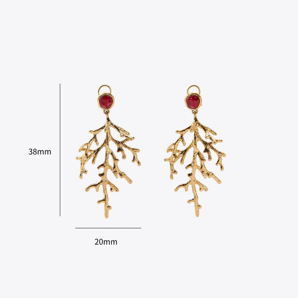 FASHIONABLE GOLDEN CORAL LONG EARRINGS_CWAJE5132